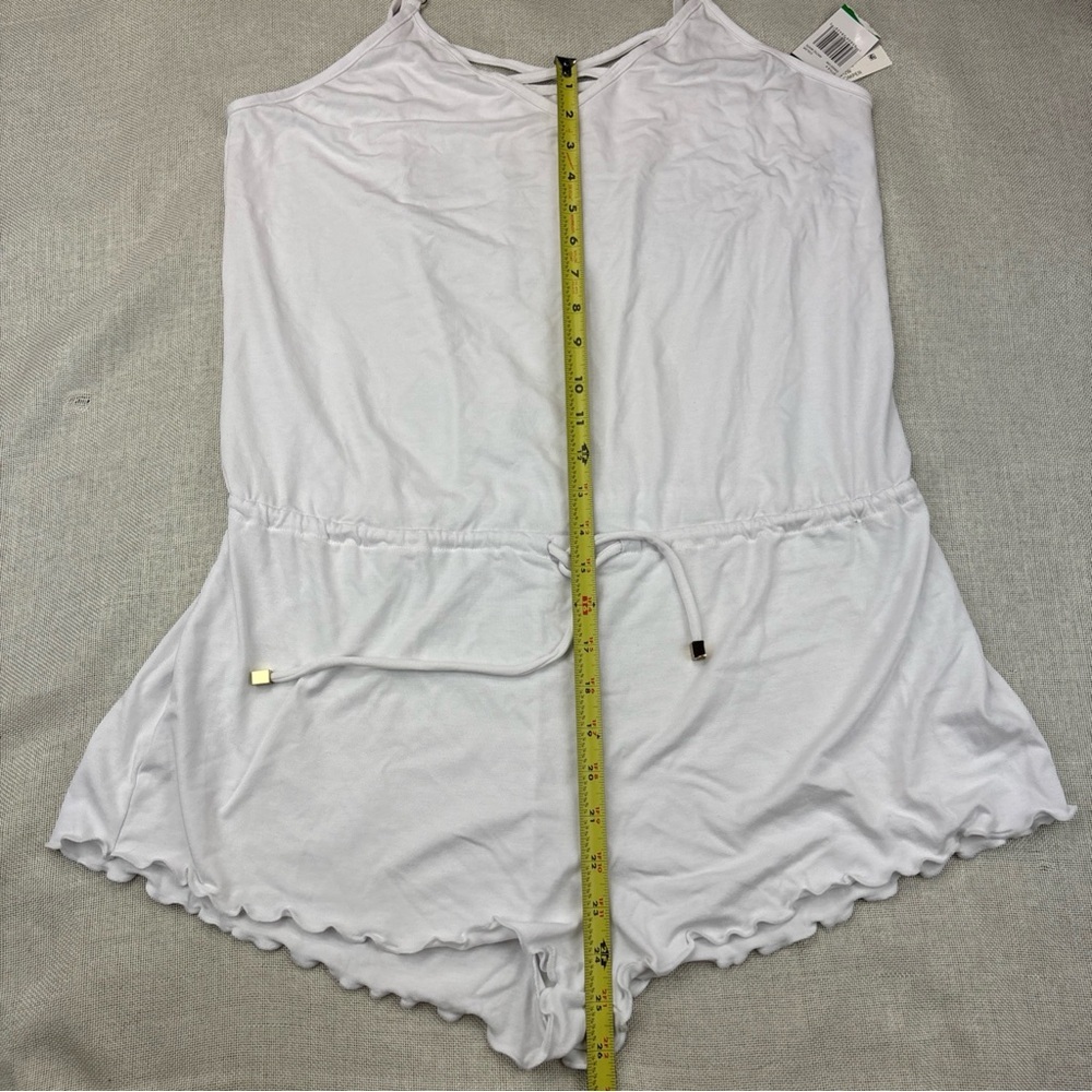 California Waves Women’s Juniors White Tie-Waist Swim Cover-Up Romper L - Picture 10 of 12